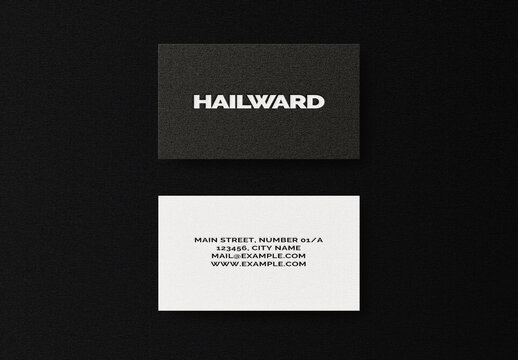 Black Minimal Modern Business Card Logo Effect Mockup Template