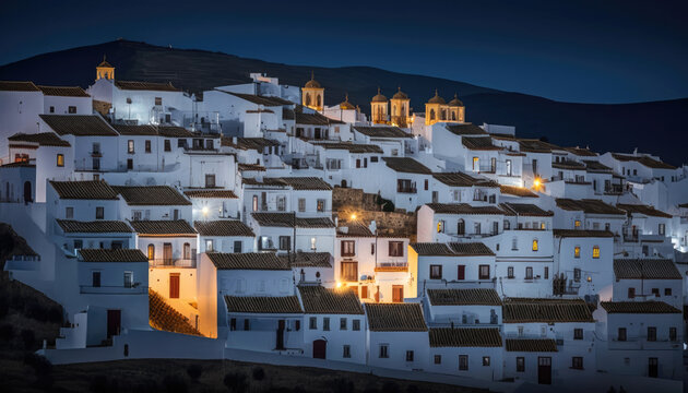 White Towns of Andalucía. Journey through incredibly beautiful Spain. Generative AI