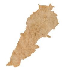 map of Lebanon on old brown grunge paper	