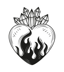 flaming heart minimalist tattoo © Stockgiu