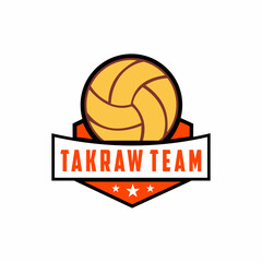Sepak Takraw logo design power ball. logotype, typographic - vector illustration