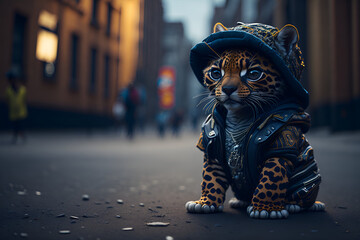 tiger in the street