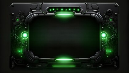 Sci-fi future monitor screen device technology concept design illustration generative ai