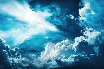 Fototapeta premium Natural sky beautiful blue and white texture background. Generative AI