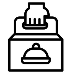 Food Delivery Line Icon Free