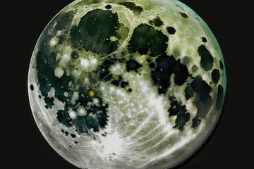 Details of the Full Moon. Generative AI