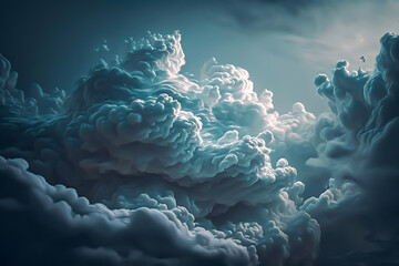 Fototapeta na wymiar Clouds on a isolate background, generative ai
