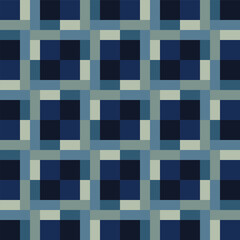 Blue Grid Geometric Seamless Vector Repeat Pattern