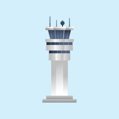 Air Traffic Control Tower Vector Illustration