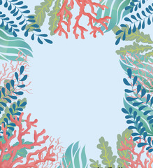 珊瑚とわかめのフレーム