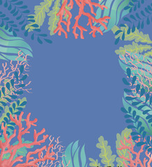 珊瑚とわかめのフレーム（ダークカラー）