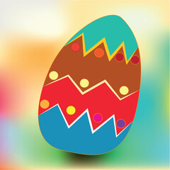 easter bunny with colorful egg, happy Easter Day, easter egg