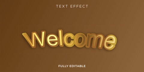 Welcome 3d text effect design template