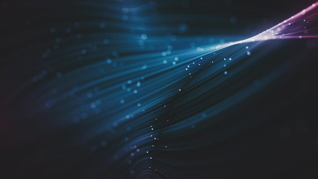 Abstract Flowing Lines Close Up/ 4k motion graphics of a close up of abstract flowing particle lines with depth of field