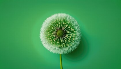 Dandelion isolated on graan background with copy space for text. generative ai