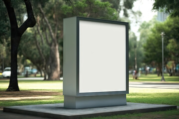 AI generated Blank billboard on the street