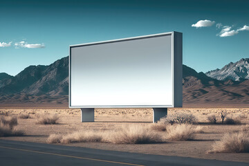 AI generated Blank billboard on the street