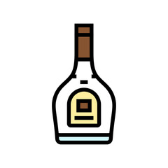 brandy glass bottle color icon vector illustration