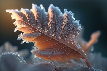frost covered leaf