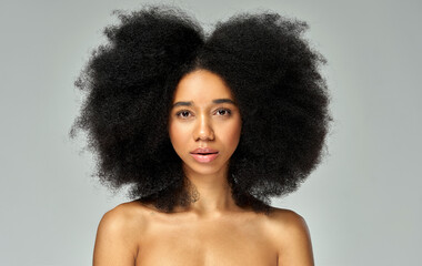 Portrait of beautiful african american girl with an afro hairstyle