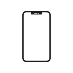 白い画面のスマホのアイコン - シンプルなスマートフォンのフレーム･モックアップ素材