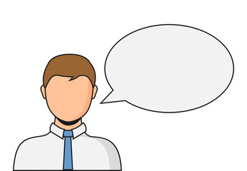 Man thinks. A man with thoughts, place for text. Vector illustration