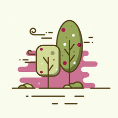 vector illustration of magic ui tree isolate on white background