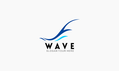 blue wave vector concept design logo