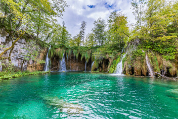 Beautiful landscape of Plitvice Lakes national Park, Croatia.