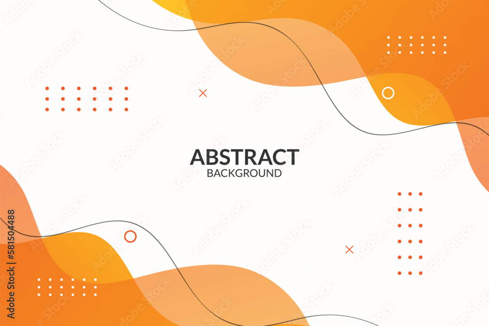 Poster abstract orange gradient background dynamic shapes vector.