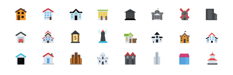 Vector buildings set.