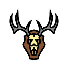 skull deer horn animal color icon vector illustration