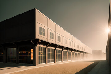 factory concept art illustrtion. Generative ai.