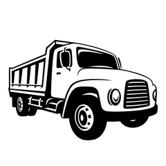 Dump truck design template. Tipper truck. Vector and illustration.