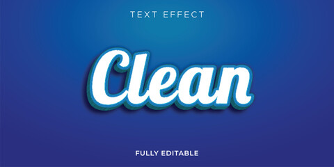 Clean 3d text effect design template