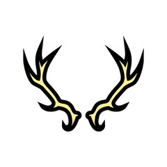 deer wildlife animal color icon vector illustration