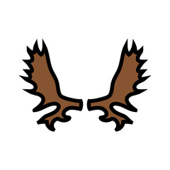 moose horn animal color icon vector illustration