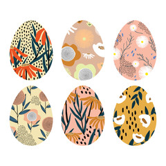 easter eggs illustration and Easter seamless pattern with rabbits and bunny free vector