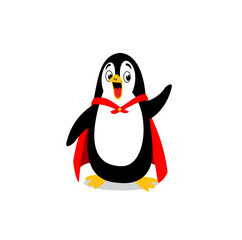 cute super penguin cartoon vector. clip art bee stock vector illustration	