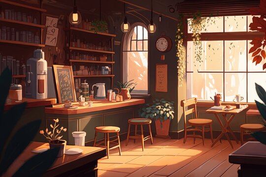 Cozy Coffee Shop in Lofi Style