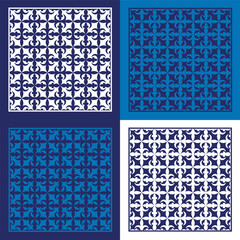 Patchwork tile with Islam, Kazakh motifs. Vector illustration. Ornamental composition in traditional Kazakh style. Ceramic tile.