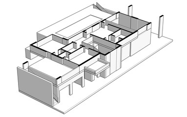 Modern house architectural drawing