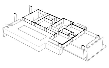 Modern house architectural drawing