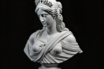 Marble Greek Goddess Bust