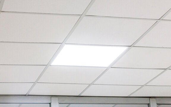 Modern design white office ceiling with led lighting