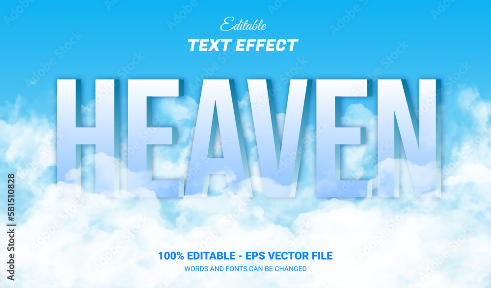 Canvas Prints heaven text effect with cloud background