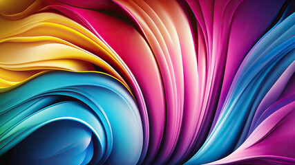 Abstract colorful wave background for design or presentation. Generative AI