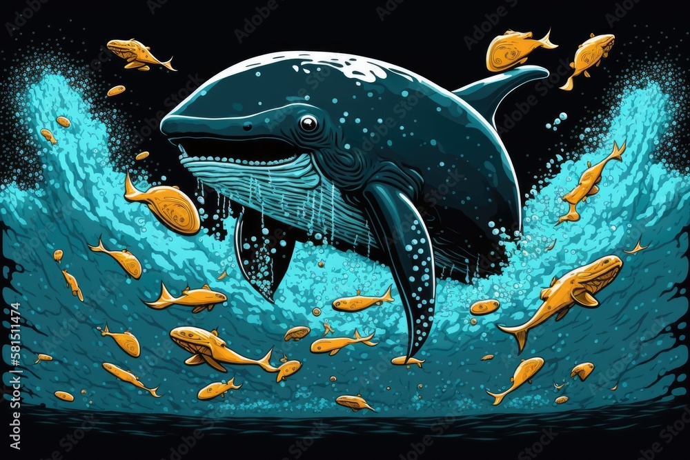 Poster check out my profile to see an illustration of a bitcoin whale jumping out of a pool of bitcoins. cr