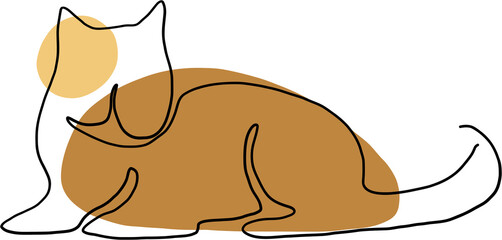 simplicity cat freehand continuous line drawing.