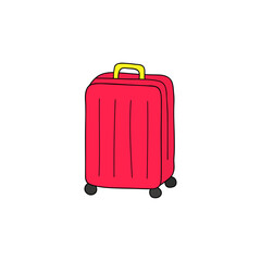 Doodle suitcase with wheels.
